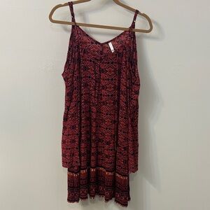 NWT- Patterned Cold-Shoulder Dress